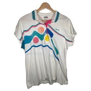 Head vintage White Graphic short sleeve Polo Shirt small